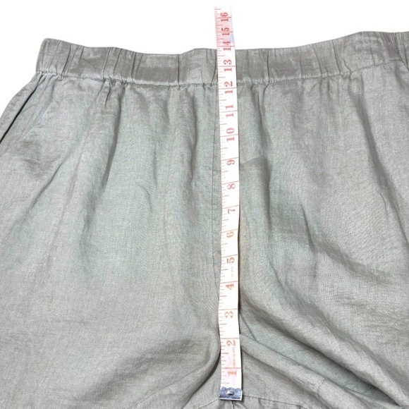 H & M 100% Linen Pull On Shorts Side Pockets Elasticized Waist Super Soft Sz 12 - Picture 6 of 9